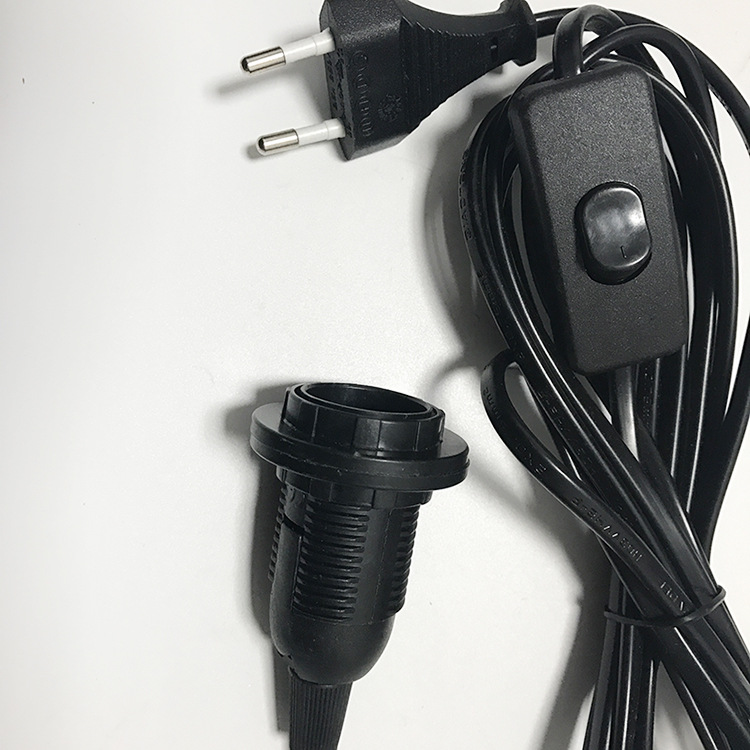 电源线 专业生产厂家直销欧式vde二芯开关电灯线电线可任意搭配