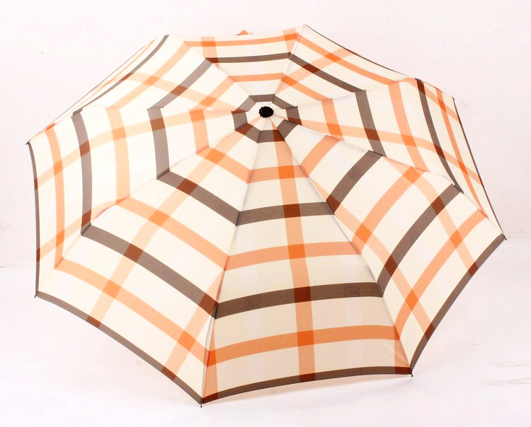 新款方形伞套格子伞三折九合板折叠晴雨伞创意手动伞