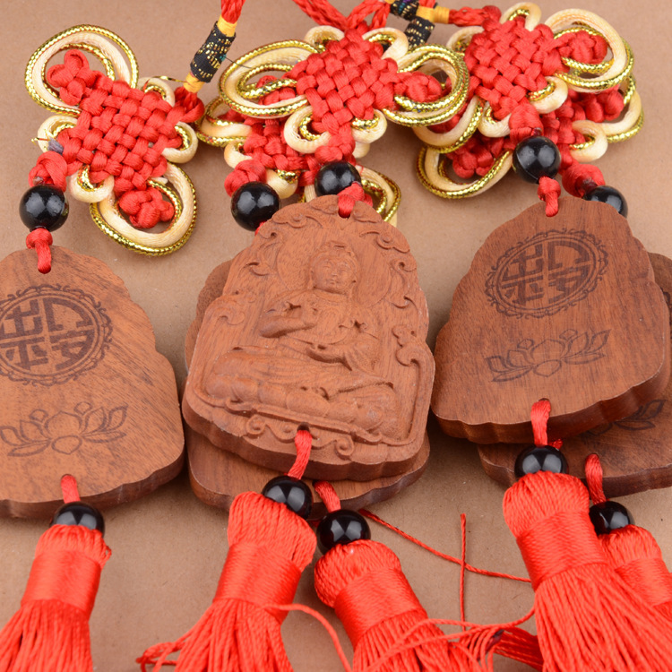 Zhonggong Craft Factory Supplies Buddha Lotus Wooden Car Pendants Car Supplies