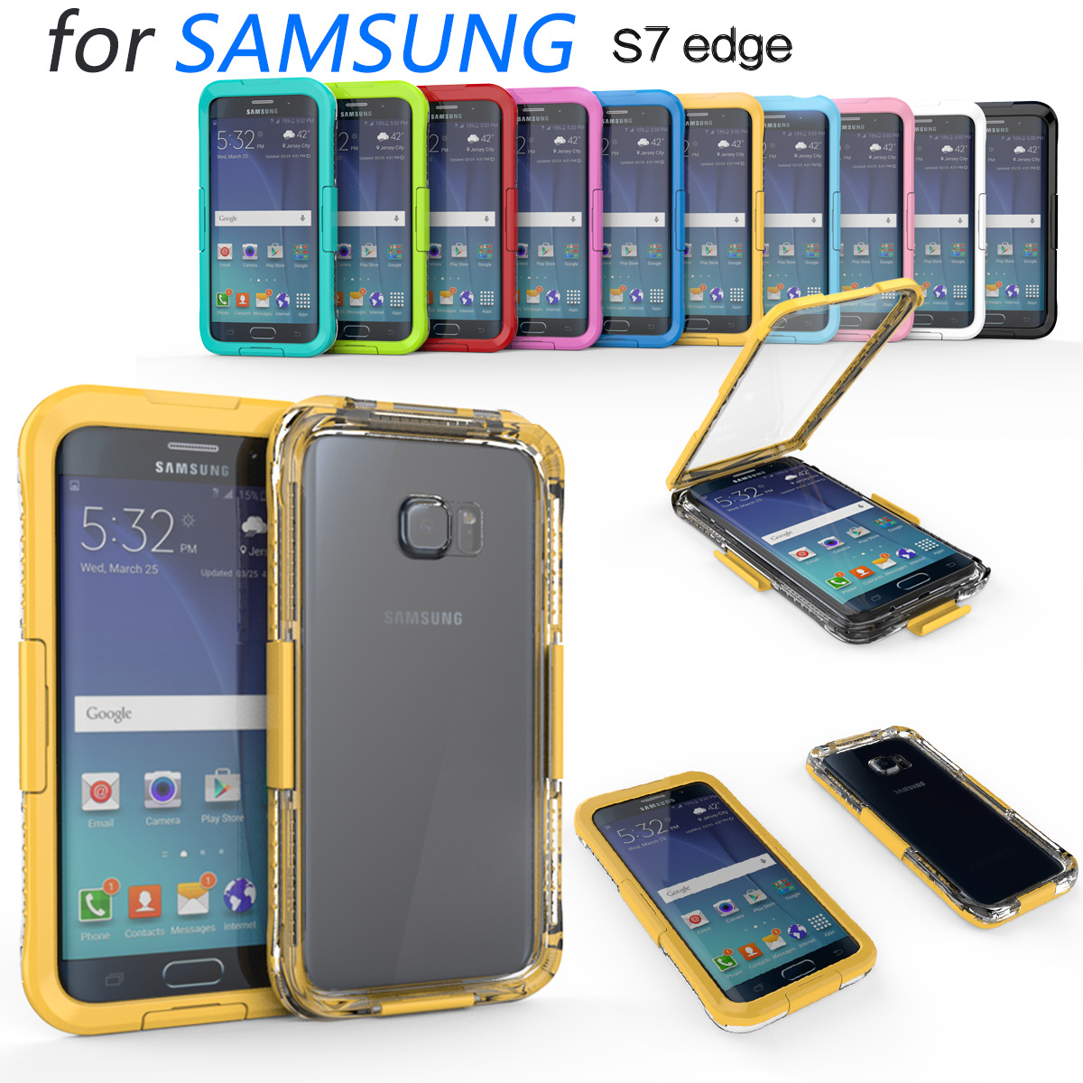 新款三星s7 edge硅胶防水手机保护套 s7 edge曲屏手机防水壳