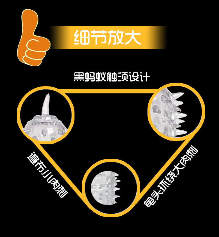 成人情趣性用品男用加长加粗增大水晶阴茎套狼牙套激情用具延时套