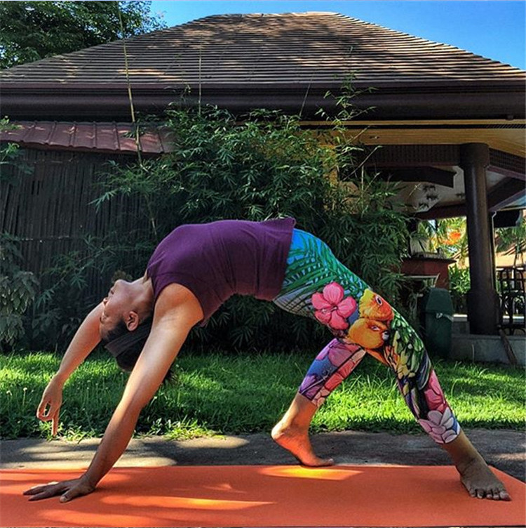 欧美新款最美瑜伽舞蹈运动3d印花裤弹力瑜