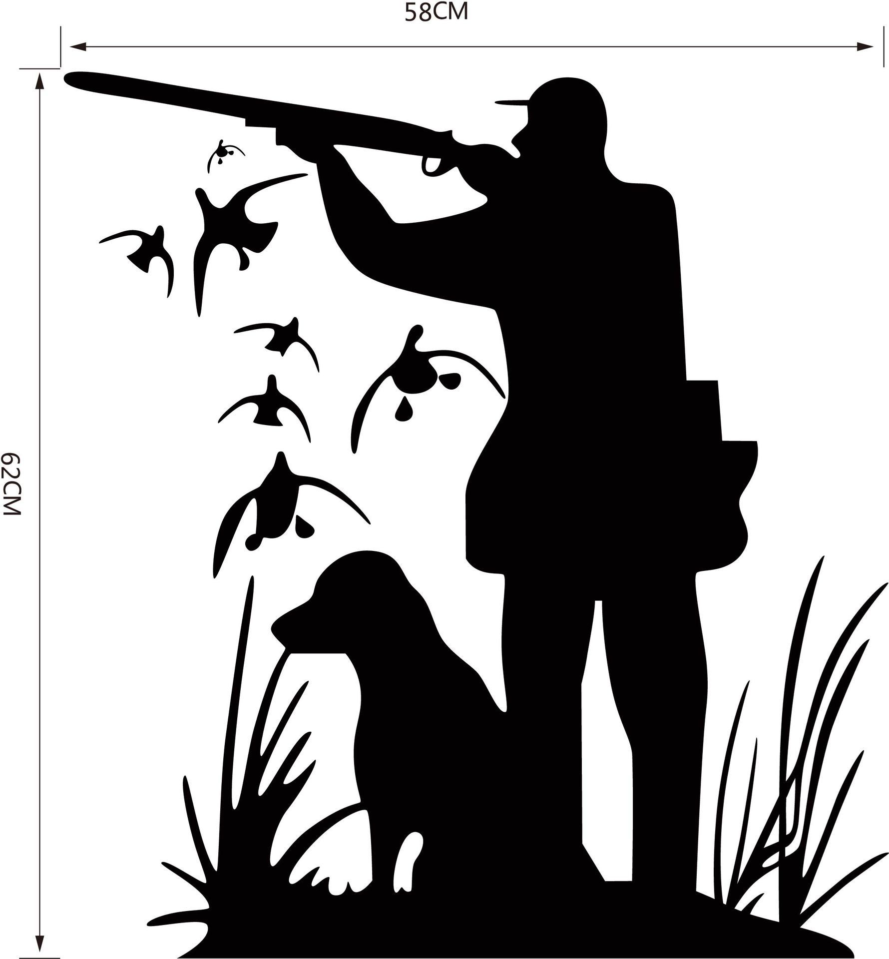 自产自销猎鸟pvc艺术自粘可移除防水墙贴客厅卧室背景装饰贴纸