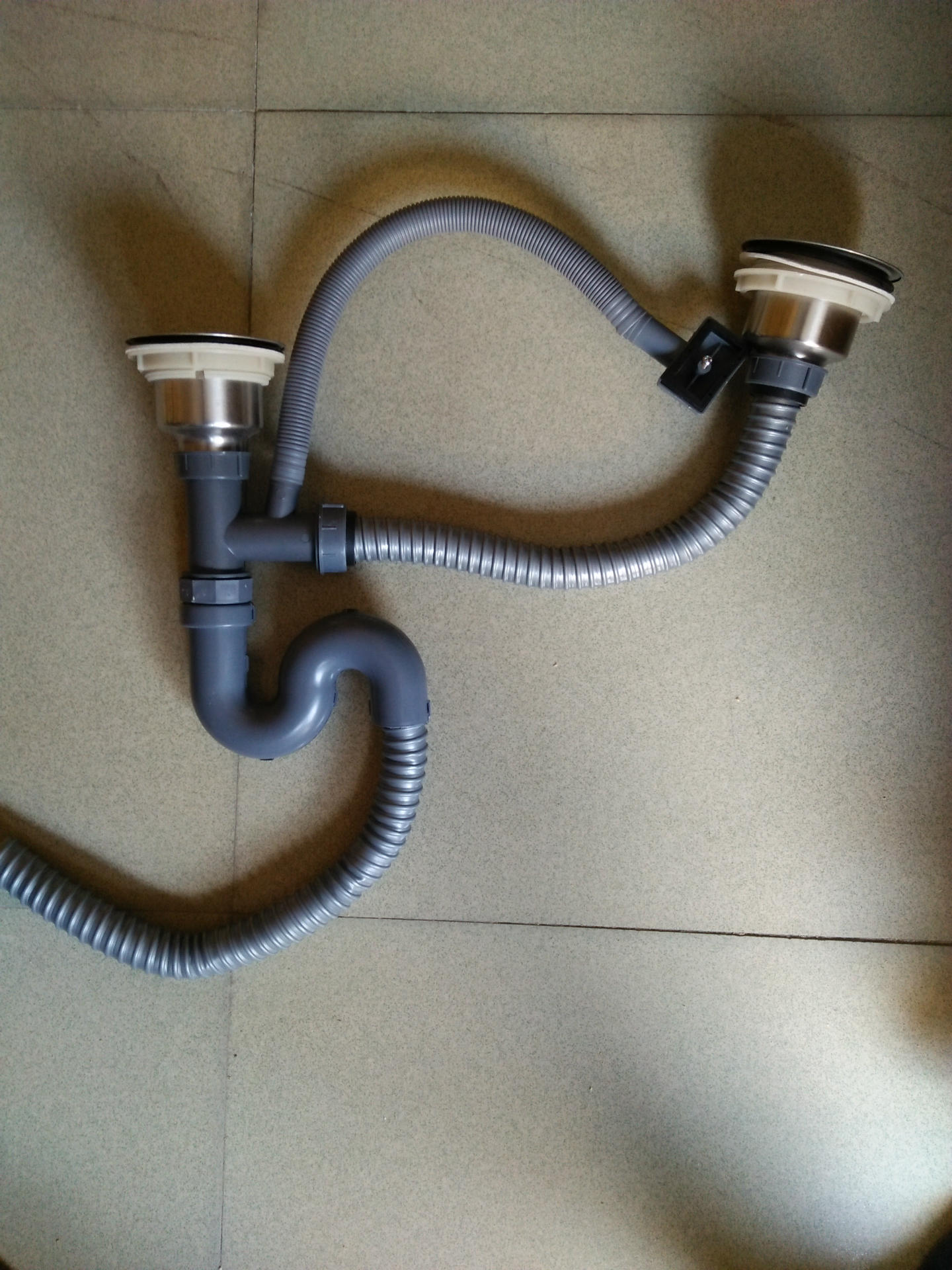 厨房水槽8110型下水器双槽304不锈钢下水器,厨房菜盆下水器