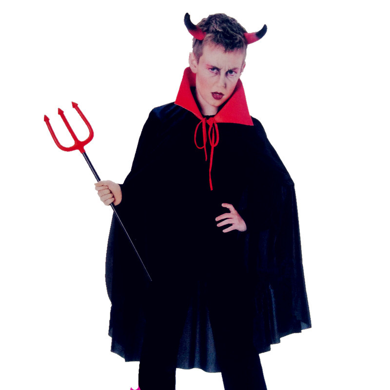 万圣节鬼节化妆舞会服装饰 黑色红色双面吸血鬼披风 死神魔鬼恶