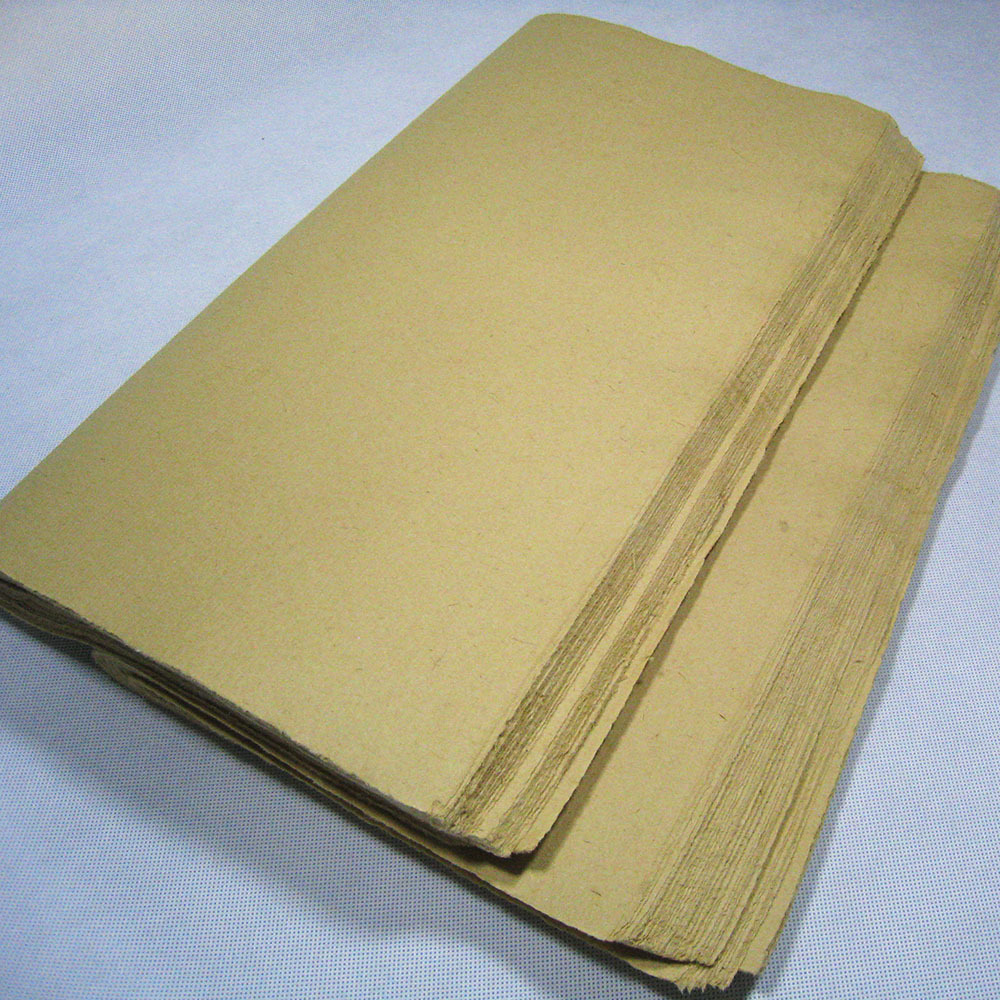 批发70张富阳纯手工加厚元书纸 半生熟竹浆仿古书画练习纸毛边纸