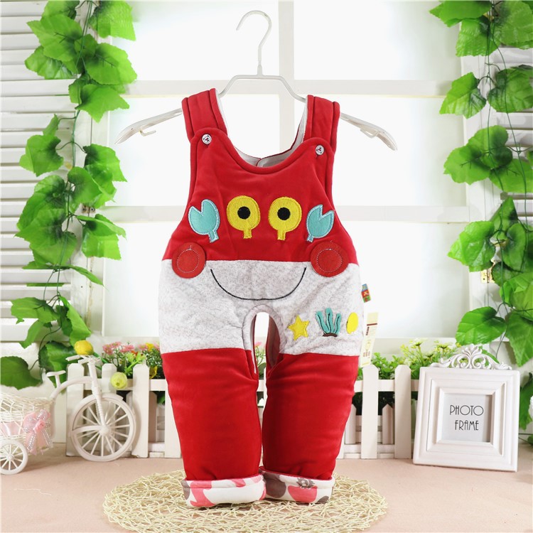 秋冬款宝宝背带裤童装 婴幼儿童开裆裤 婴儿夹棉加厚