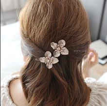 韩版合金发夹边夹 外贸原单花朵发饰品