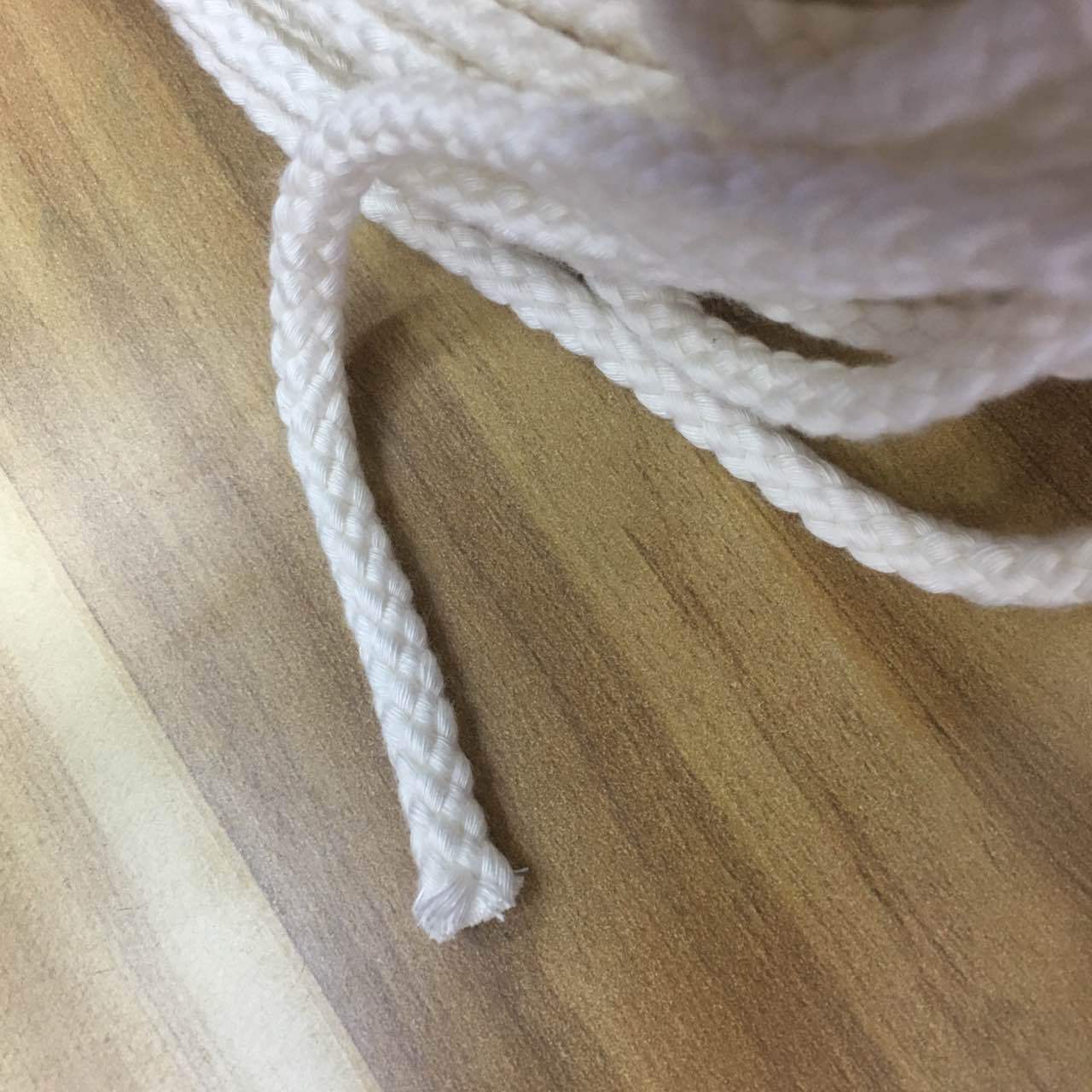 服装辅料配件8x6空心丝光棉绳可染色有现货 三股扭绳 手提袋绳子