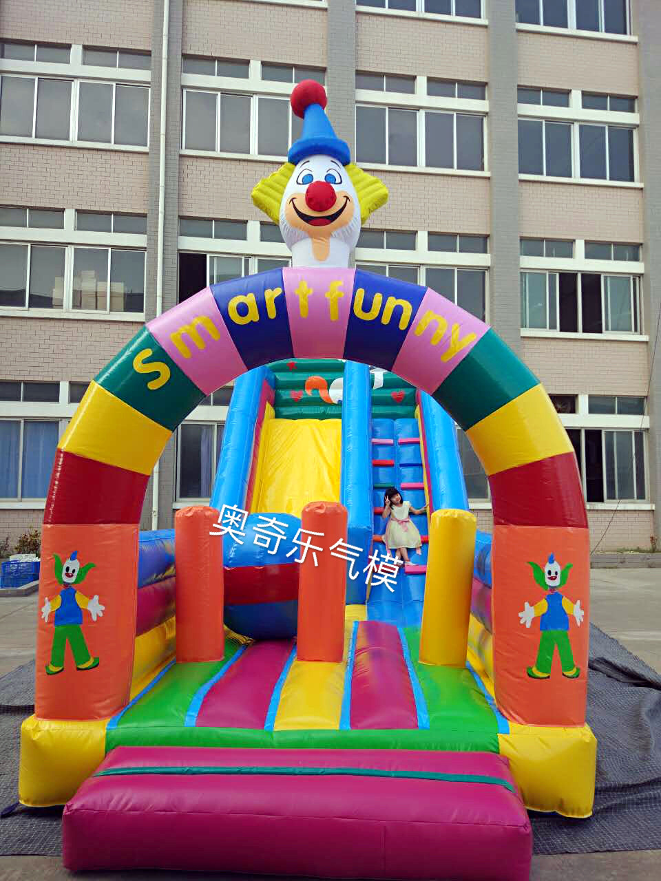 外贸出口订单 充气儿童游乐设备滑梯 大型充气玩具 户外跳床气模