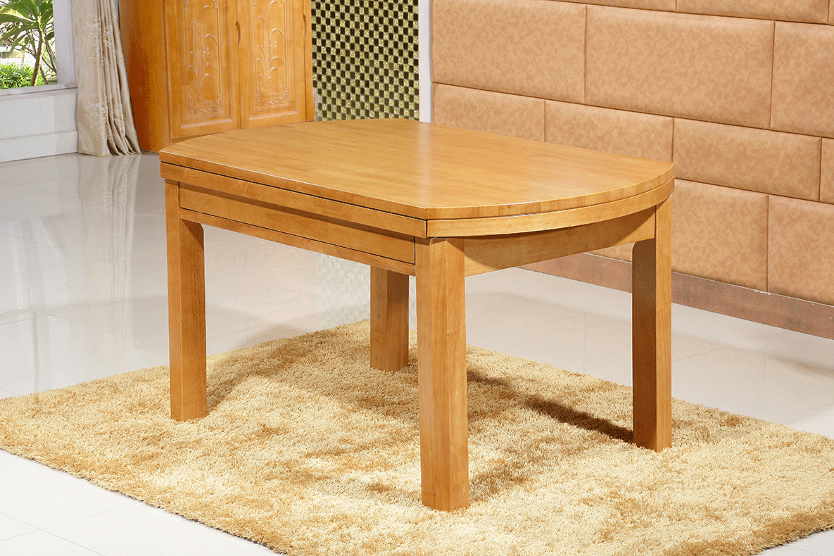 简约现代全实木餐桌椅组合4 6人 小户型伸缩折叠特价方圆橡木饭桌