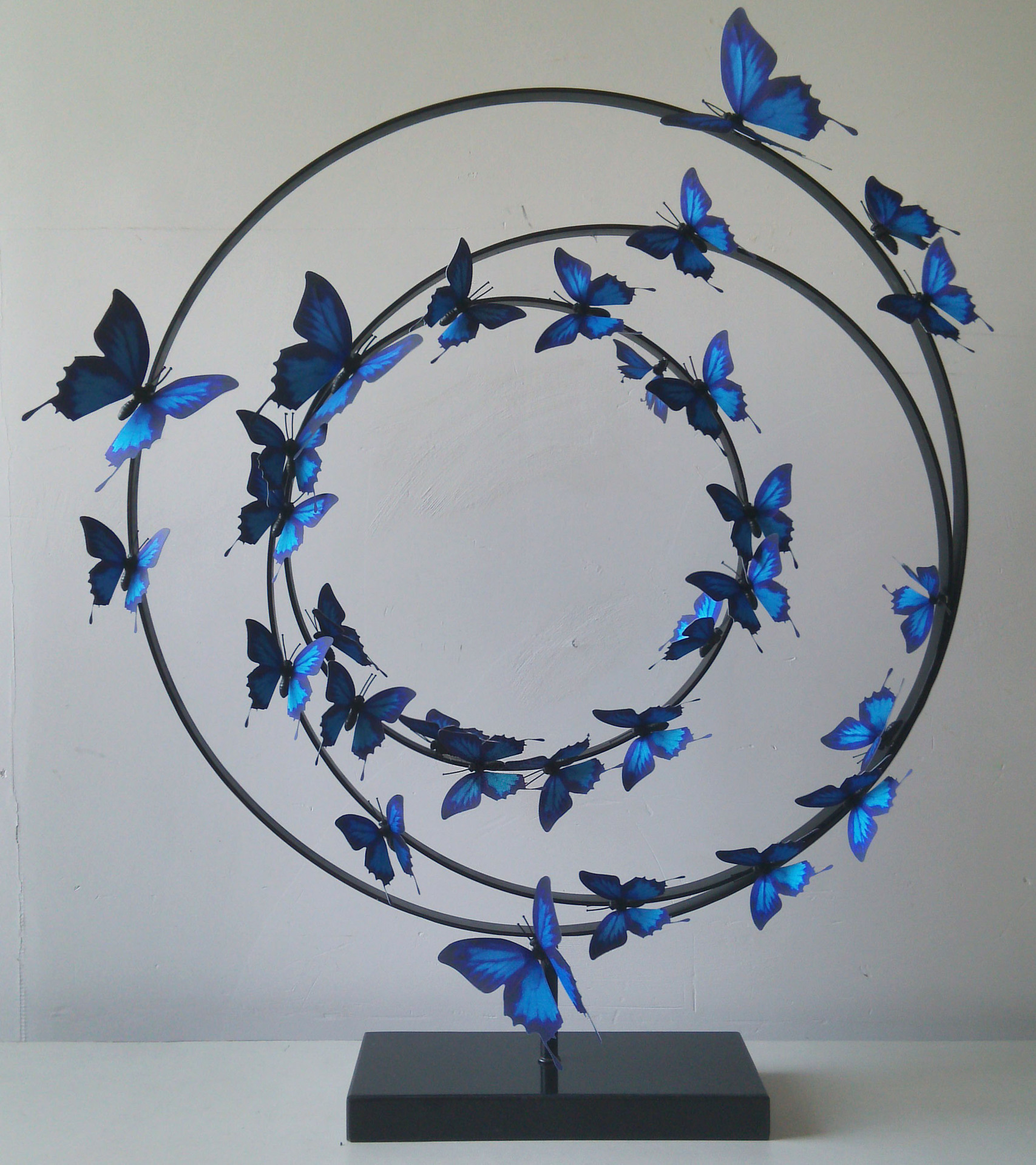 批发创意工艺品烤漆大号蝶舞飞扬新中式铁艺玄关客厅家居摆件