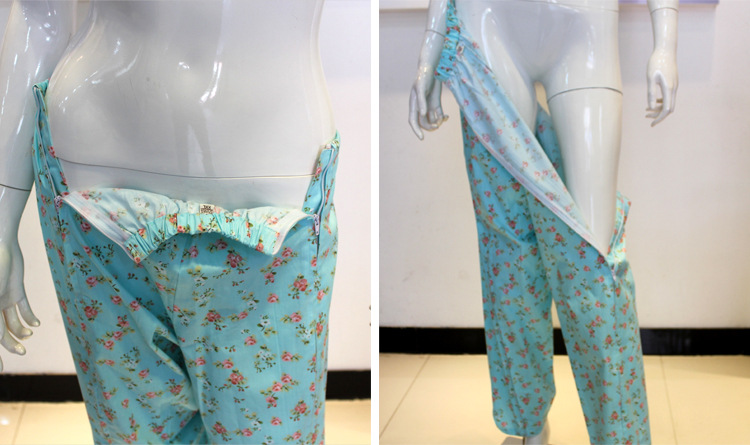 舒适曼痴呆瘫痪老人开裆裤病人服成人失禁护理服 前开