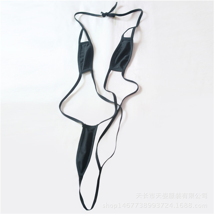 女士弹力绳衣性感情趣三点式 连体连胸罩丁字裤性感内衣d8023