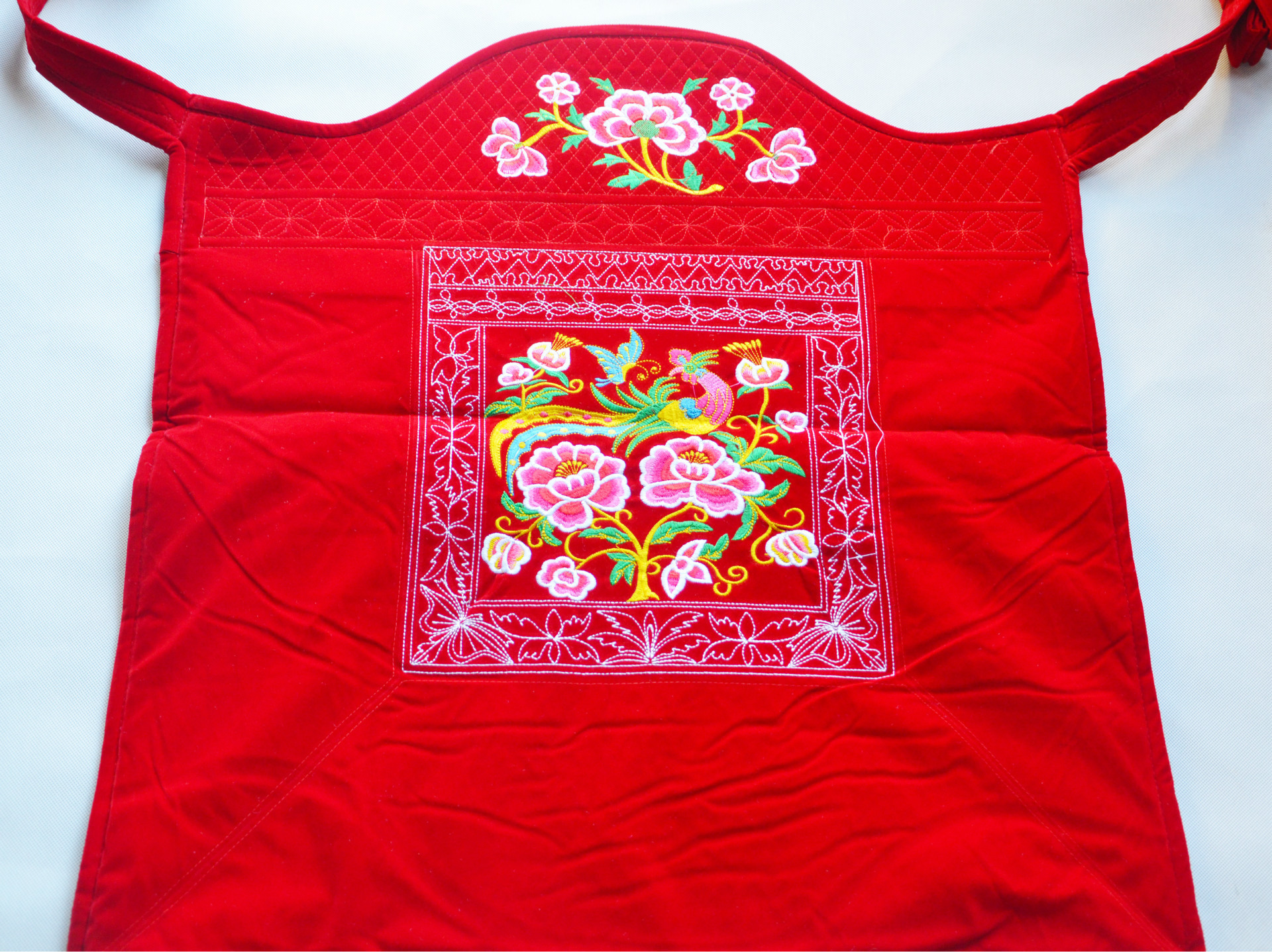 云南民族绣花背带 亮片双面绣花背带 双肩背带绣花婴儿绣花背篼