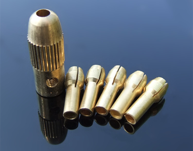 圆柱款 微型电钻自紧钻夹头 2-3.17小钻头 手电钻小电磨木工黄铜