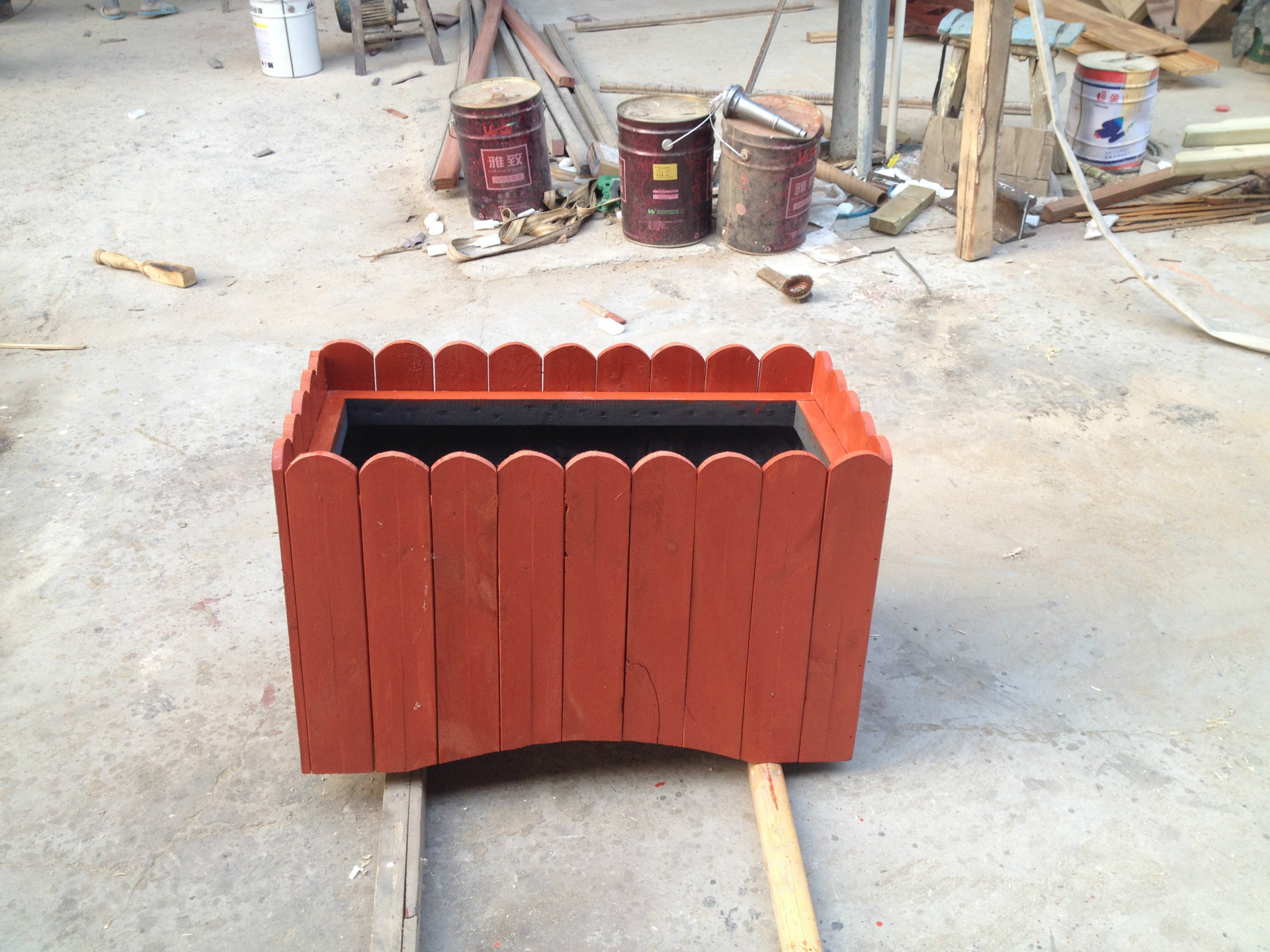 【厂家直销】户外碳化防腐木花箱园艺花池全实木花盆赠内袋-阿里巴巴