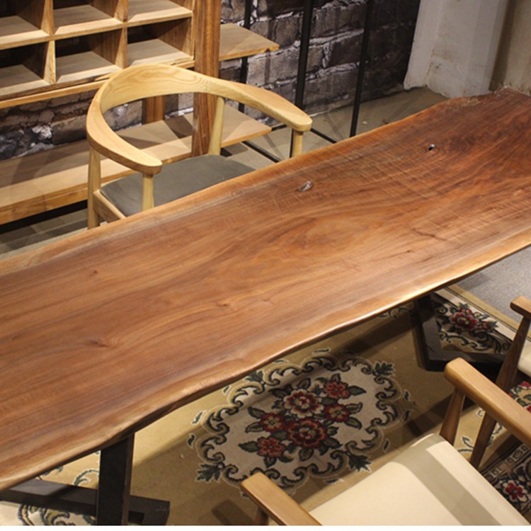 原生态北欧风北美黑胡桃家具办公桌实木大板促销会议桌烘干薄板