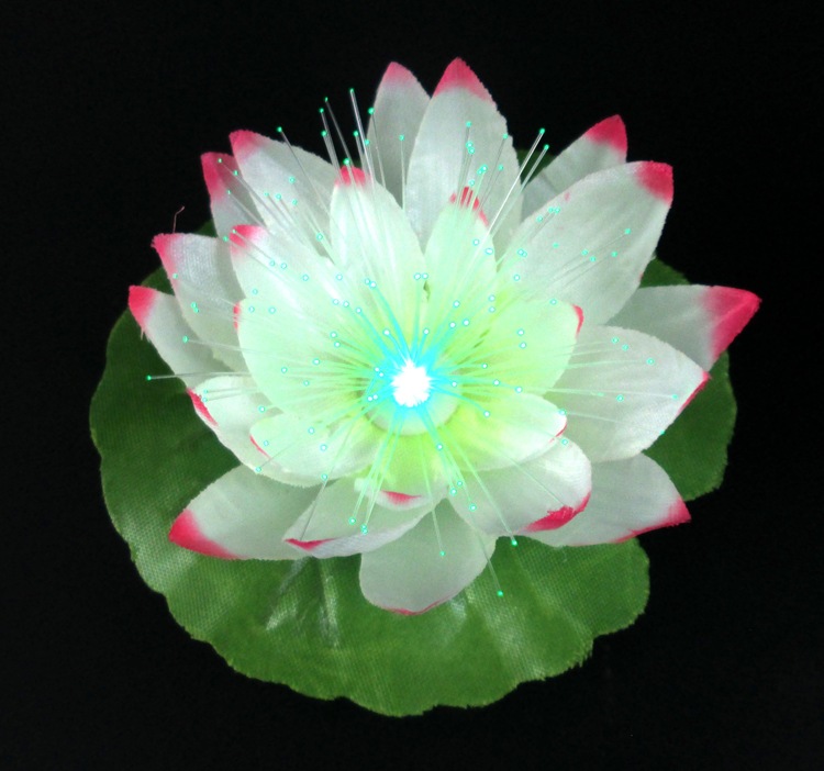新款led七彩闪光光纤莲花灯小花小朵夜灯闪光节日装饰发光玩具