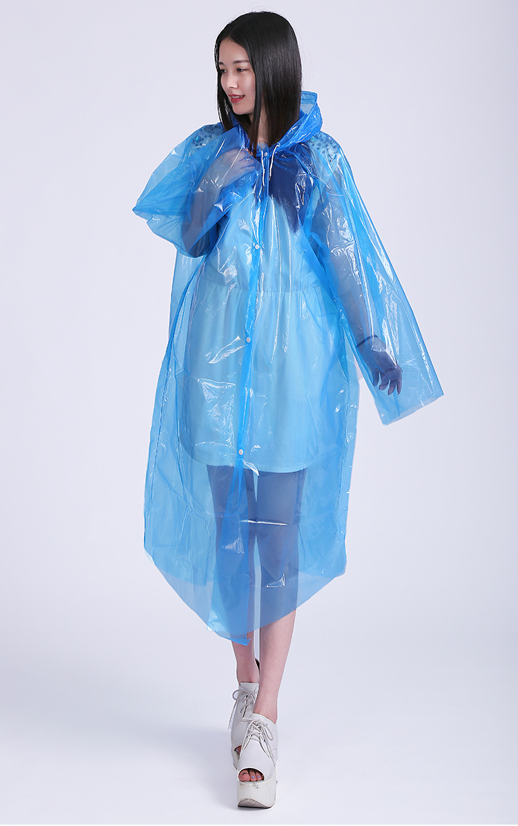 一次性雨衣 加厚户外透明雨衣 登山徒步雨披 男女士儿童带帽雨衣