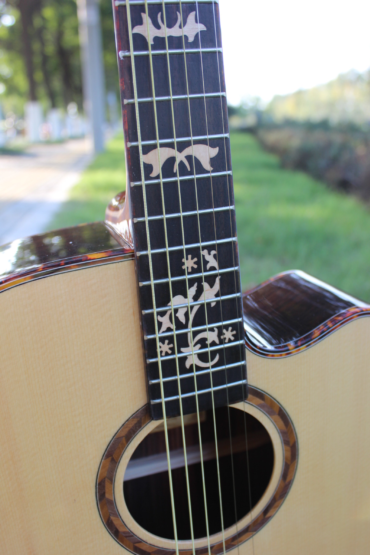 830 41寸单板吉他 亮光云杉玫瑰木面单民谣木吉他 支持一件看样