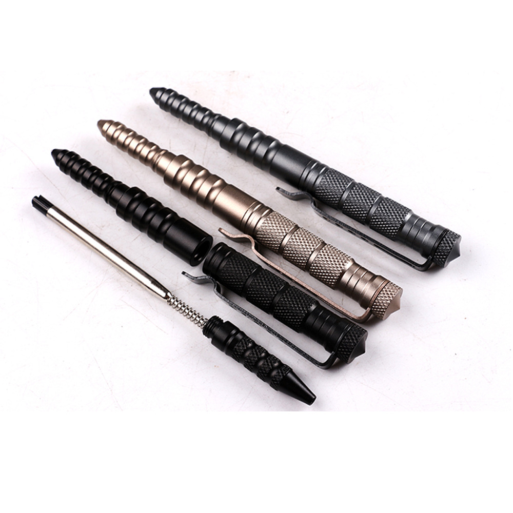 供应铝合金战术笔 防卫笔户外防身笔车载撞击锤可印logo一件代发