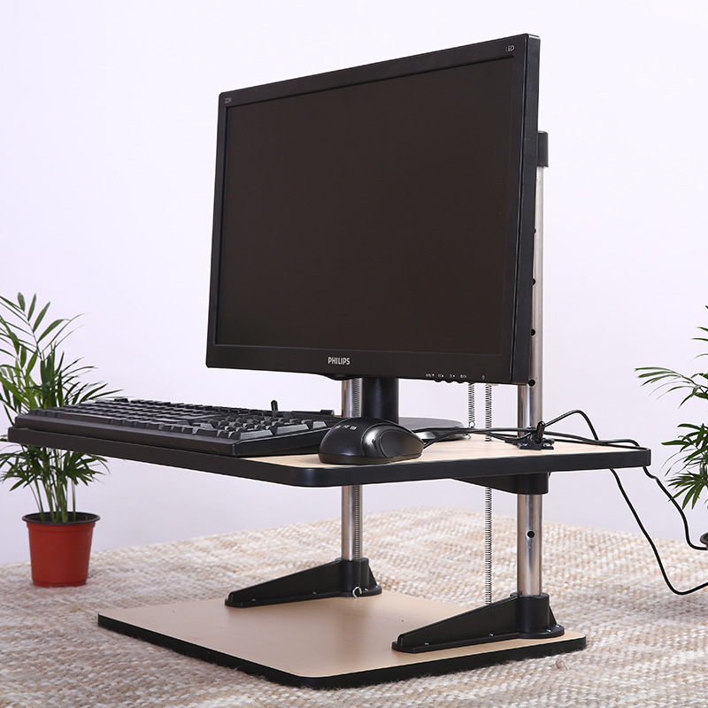 站立式办公升降电脑支架笔记本显示器键盘支架站着工作台桌面架子