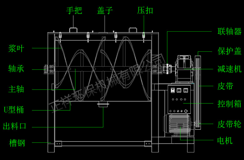 厂家直供卧式搅拌机-粉体混合机-不锈钢材料耐腐蚀