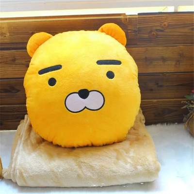 韩国kakao friends ryan小狮子抱枕空调毯毛绒玩具公仔生日礼物
