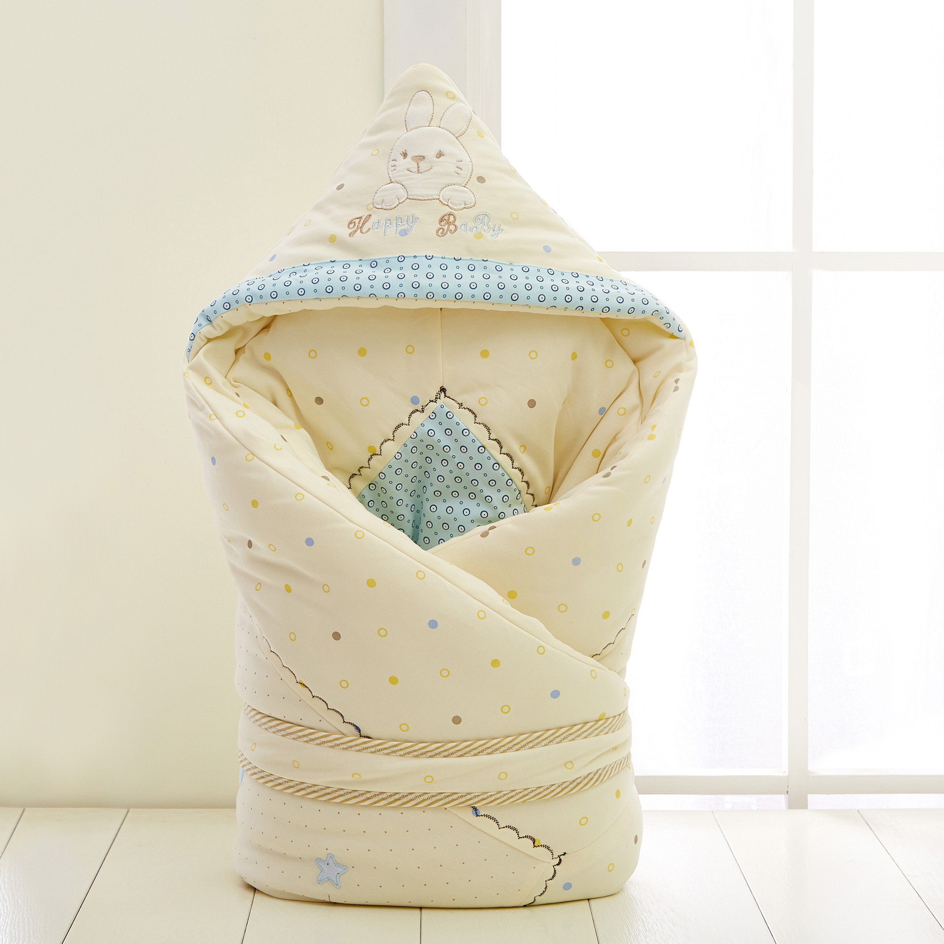 6707亲情谷针织卡通活胆抱被婴儿纯棉包被儿童秋冬盖被新款可脱卸