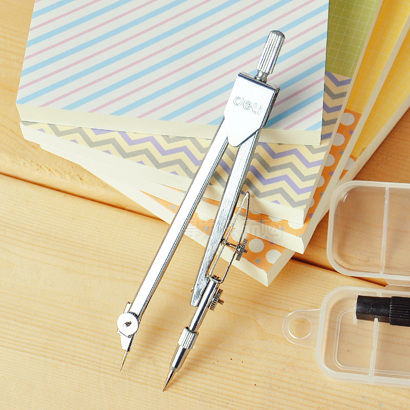 得力8601金属圆规学生圆规绘图设计国际标准圆规带铅笔芯