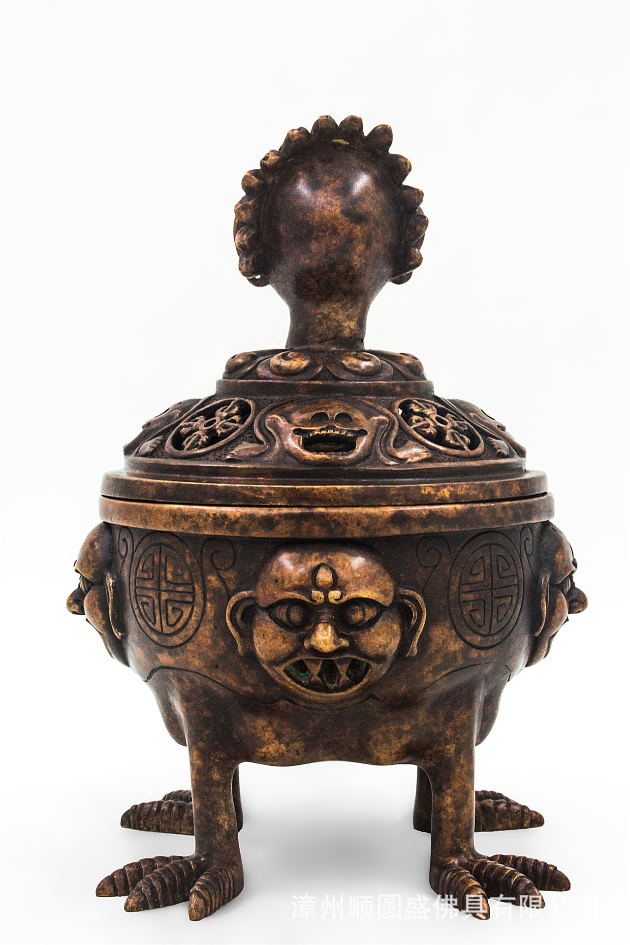 秽迹金刚火施坛城宣德炉香道用具纯铜香炉净炉盘香炉台湾佛具