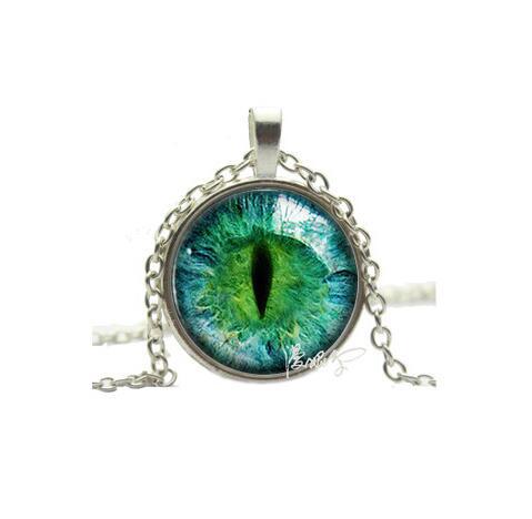 ebay速卖通外贸爆款彩色瞳孔眼睛时光宝石欧美流行毛衣链项链