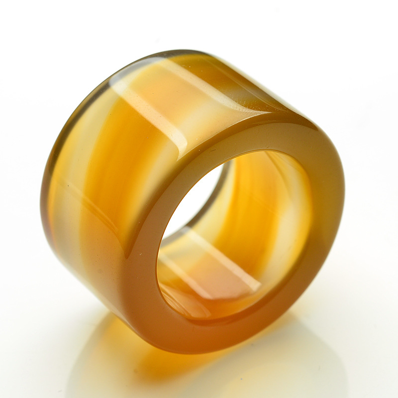 玉器工艺品正品冰彩玉髓扳指 俏色玛瑙玉髓男士帝王戒指 多色可选