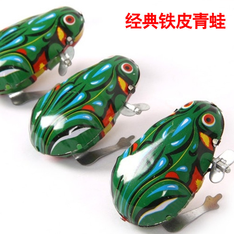 Manufacturer Iron Frog Leap Frog Clockwork Toys for Children and Babies Classic 80's Hot Selling Toys Wholesale Stall