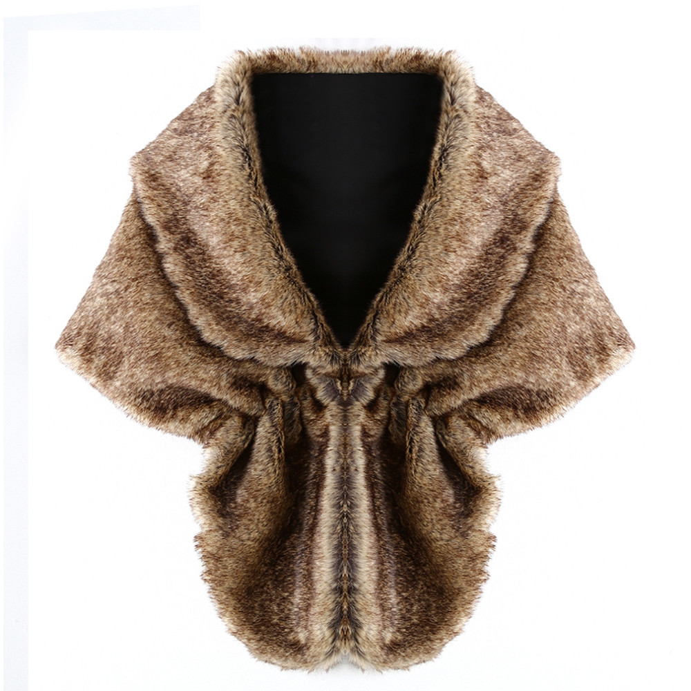 秋冬皮草披肩女士披肩新娘披肩毛毛披肩斗篷兔毛保暖秋冬坎肩马甲
