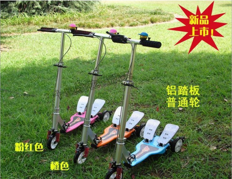 Double-Scooter Children's Three-Wheel Booster Bicycle Wholesale Children's Scooter Bicycle Frog Car