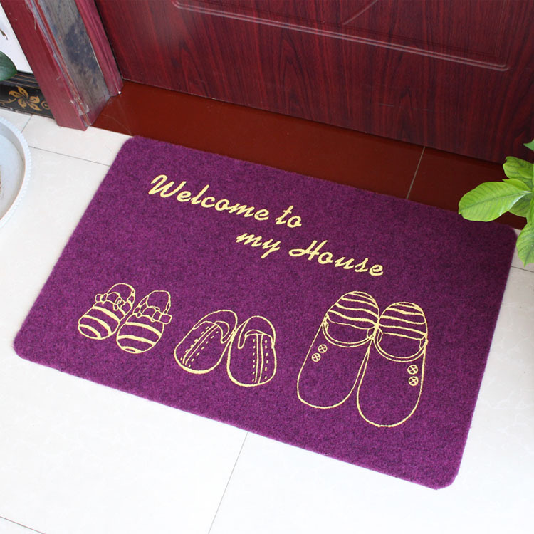 Japanese-Style Zakka Entrance Door Floor Mat Living Room and Kitchen Non-Slip Earth Removing Floor Mat Cartoon Bedroom Entrance Door Mat