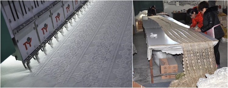 欧式奢华 提花印花面料 大机水溶花边 品质桌布 家居布艺套.