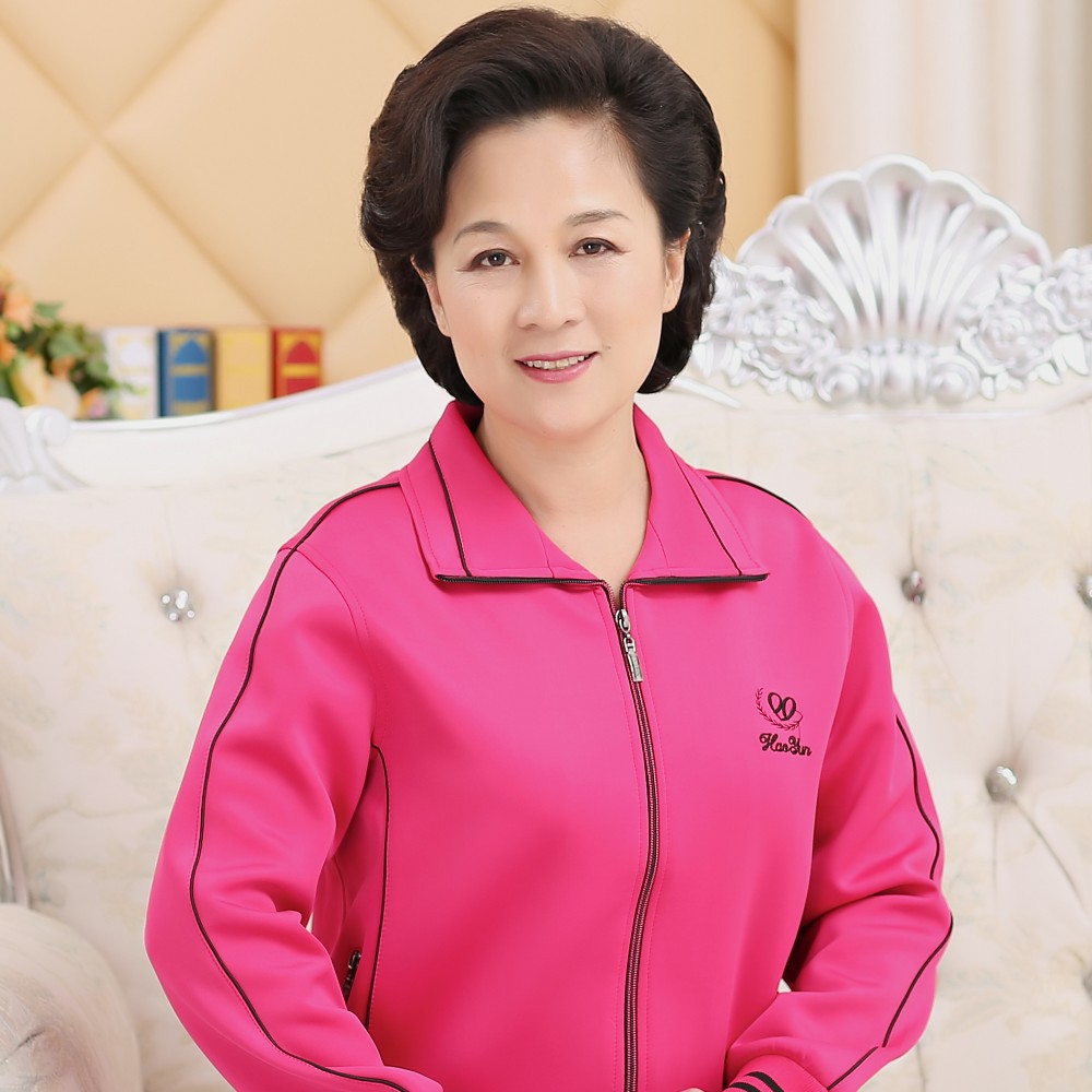 春秋新款中老年女装女士运动服休闲卫衣妈妈装上衣外套休闲单件