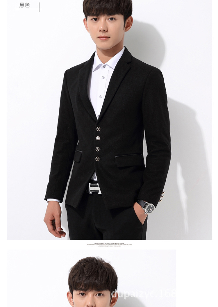 秋冬季休闲西服男4粒扣男士小西装青年韩版