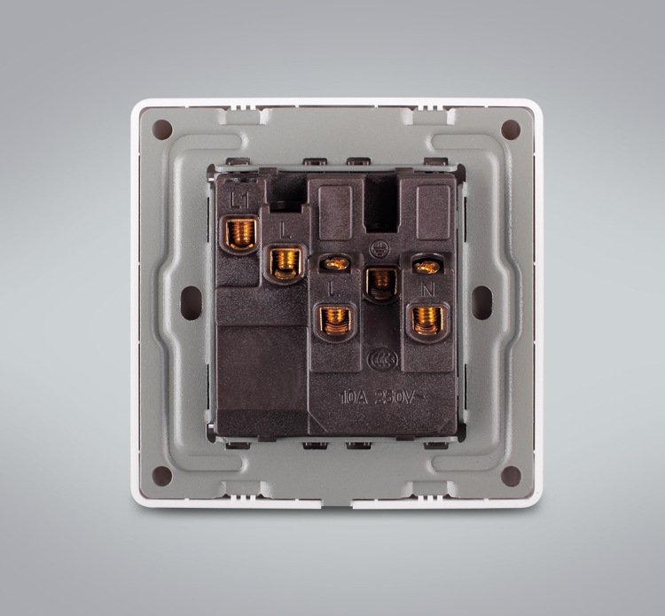 厂家欧普电工墙壁开关插座86型暗装雅白一开五孔单控