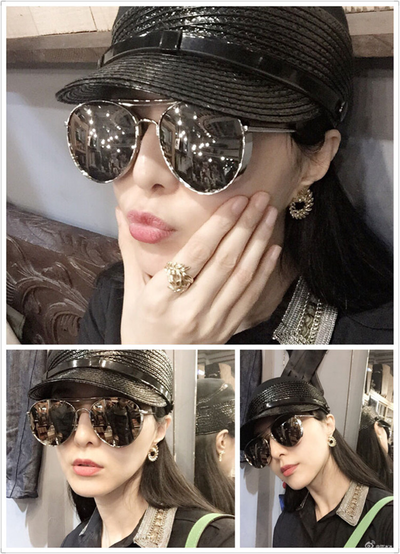 范冰冰郑恺女明星李小璐同款墨镜加厚款眼镜潮双梁宽边v牌太阳镜