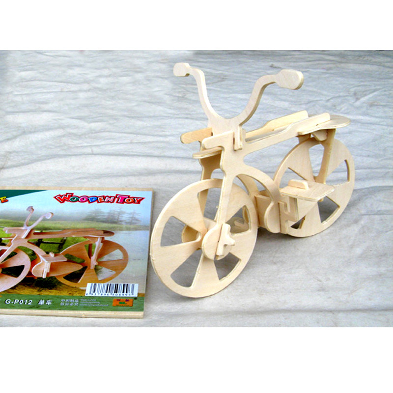66804自行车拼版拼图儿童手工课制作锻炼动手能力小孩玩具批发