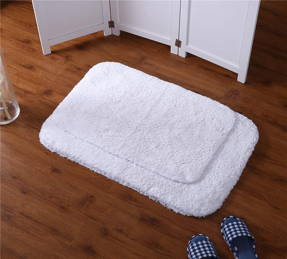 五星级酒店浴室洗澡防滑垫 全棉平织提花地巾 加厚吸水纯棉地垫