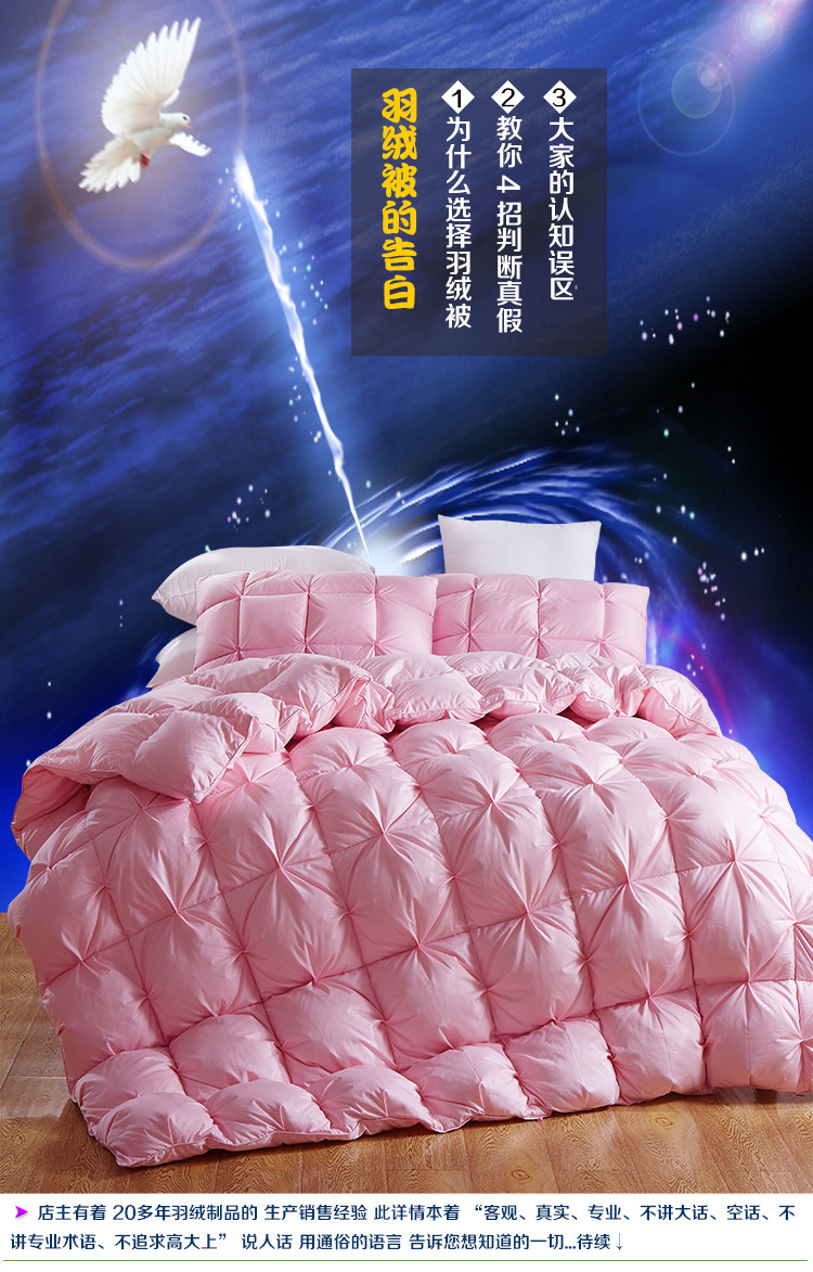 羽绒被 95白鹅绒加厚全棉被芯单双人纯色秋冬棉被子床上用品批发