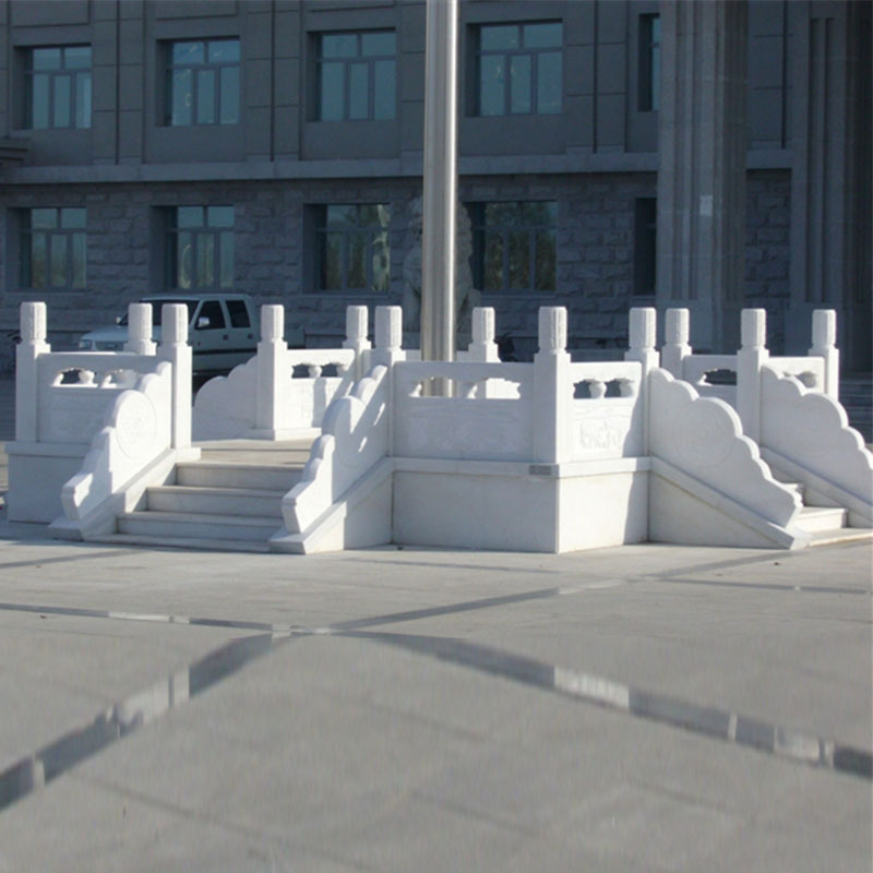 直销汉白玉制作校园升旗台政府广场升旗台 石雕旗杆座