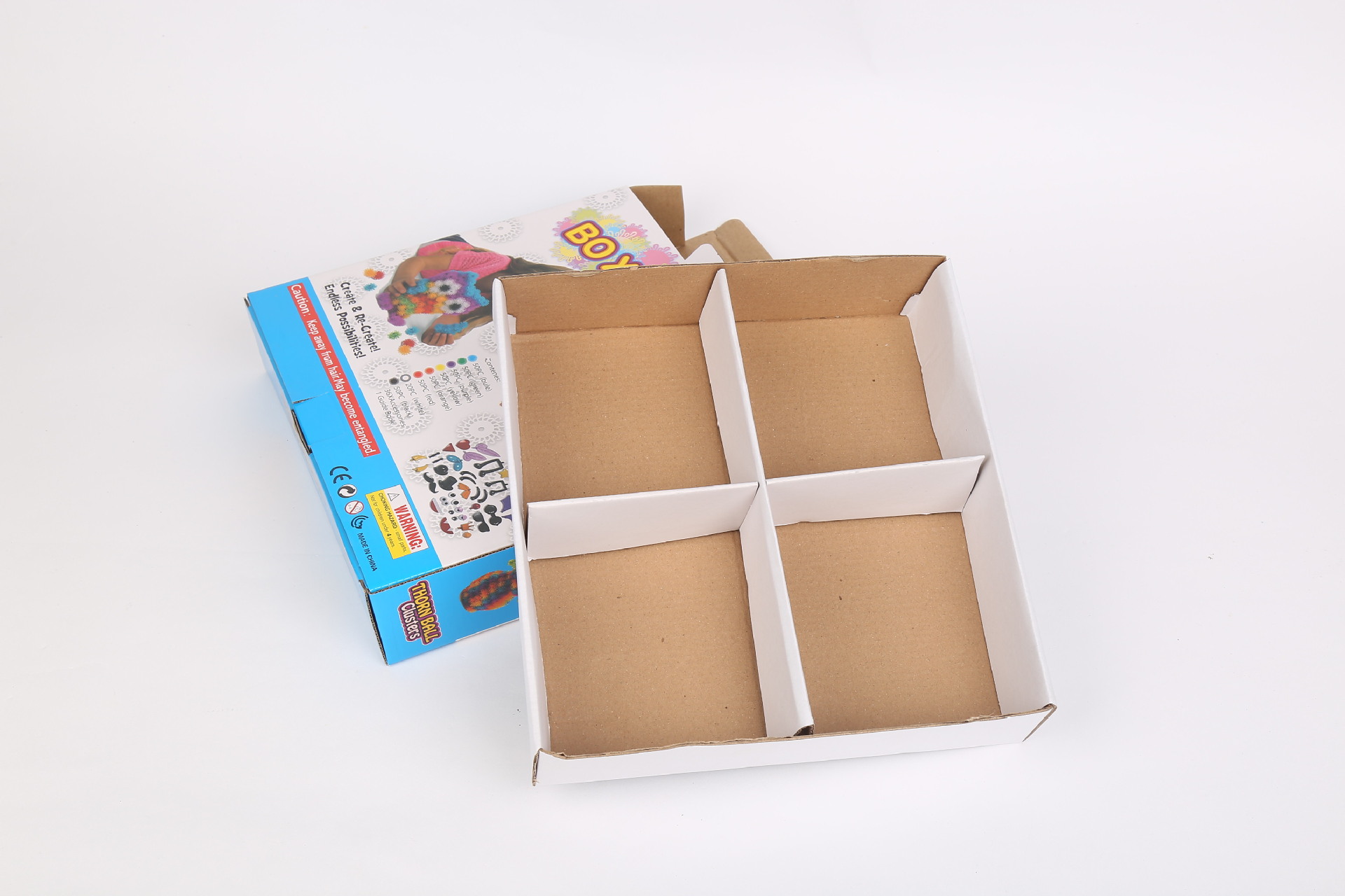 2019热销新款毛毛球彩盒工具玩具包装盒子礼品纸盒厂家定制批发