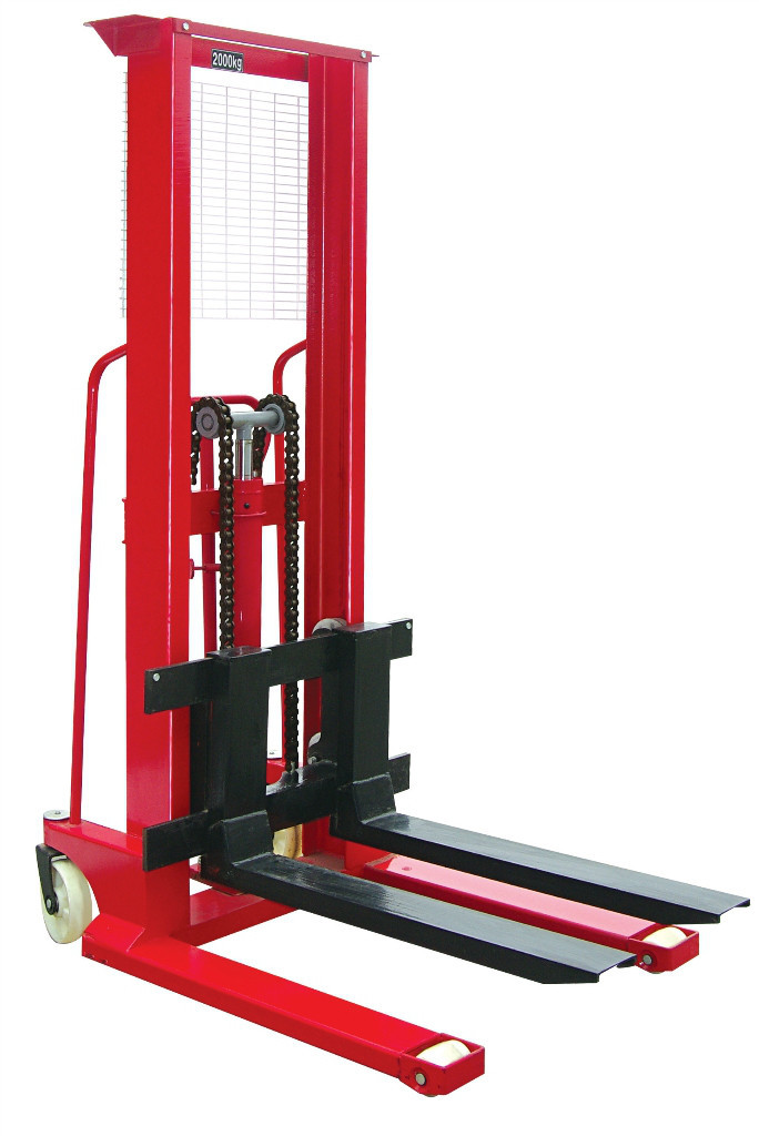 正品牛力手动液压升高车堆高车装卸车液压叉车托盘车1吨2吨3吨