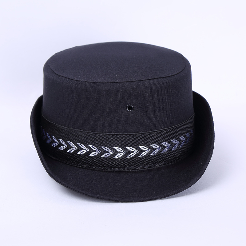 女式白色卷边帽女士保安帽子协管治安大檐女帽女款保安帽